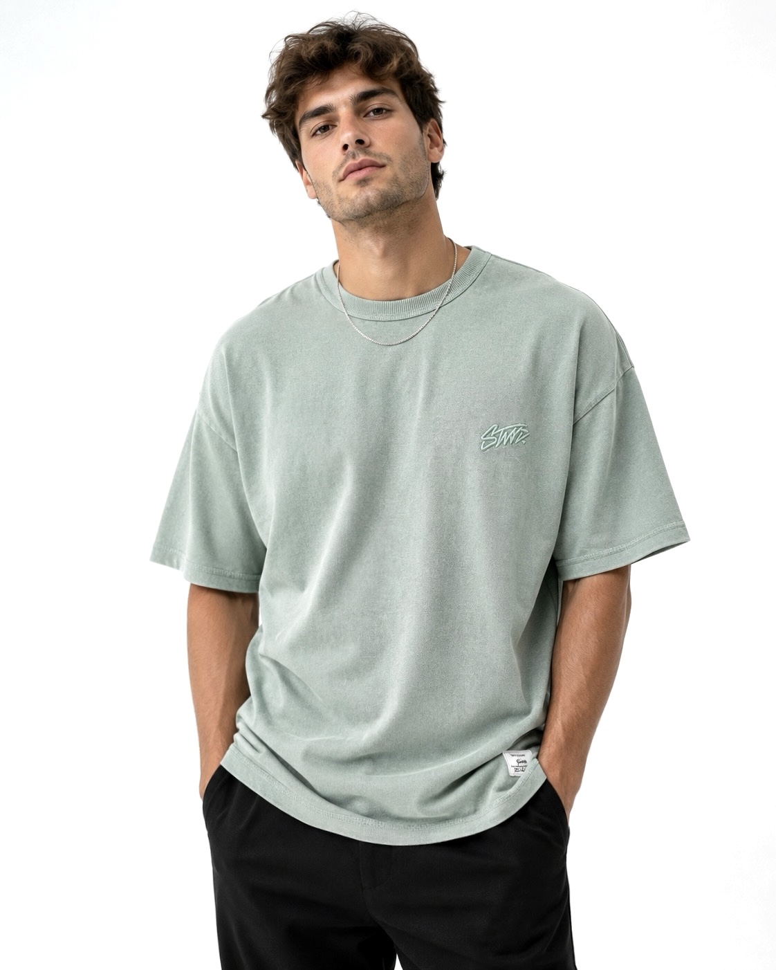 تیشرت گرم بالا PULL&BEAR 🇪🇸 سبز پاستیلی