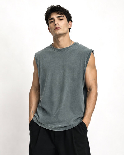 تنگ تاپ برند PULL&BEAR سبز-خاکستری 🇪🇸
