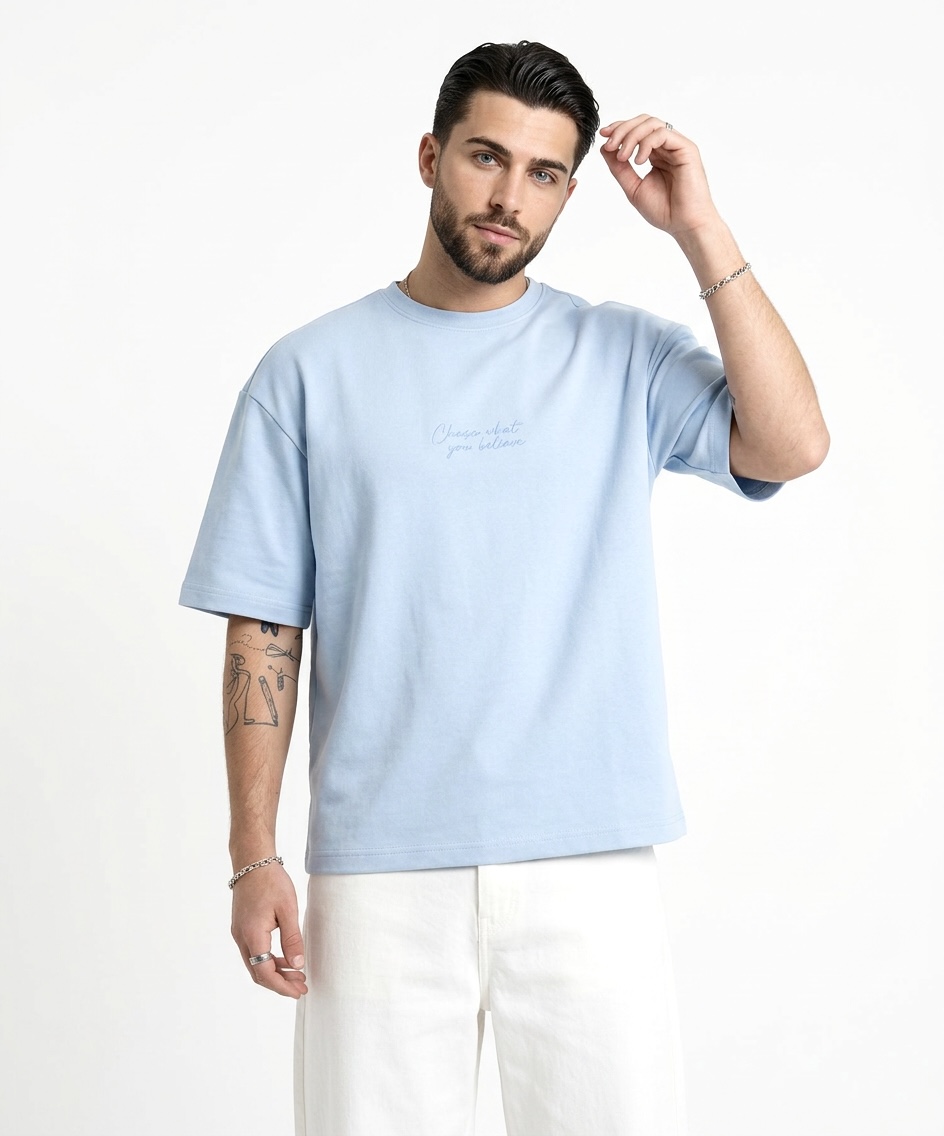 تیشرت گرم بالا PULL&BEAR 🇪🇸 آبی پاستیلی
