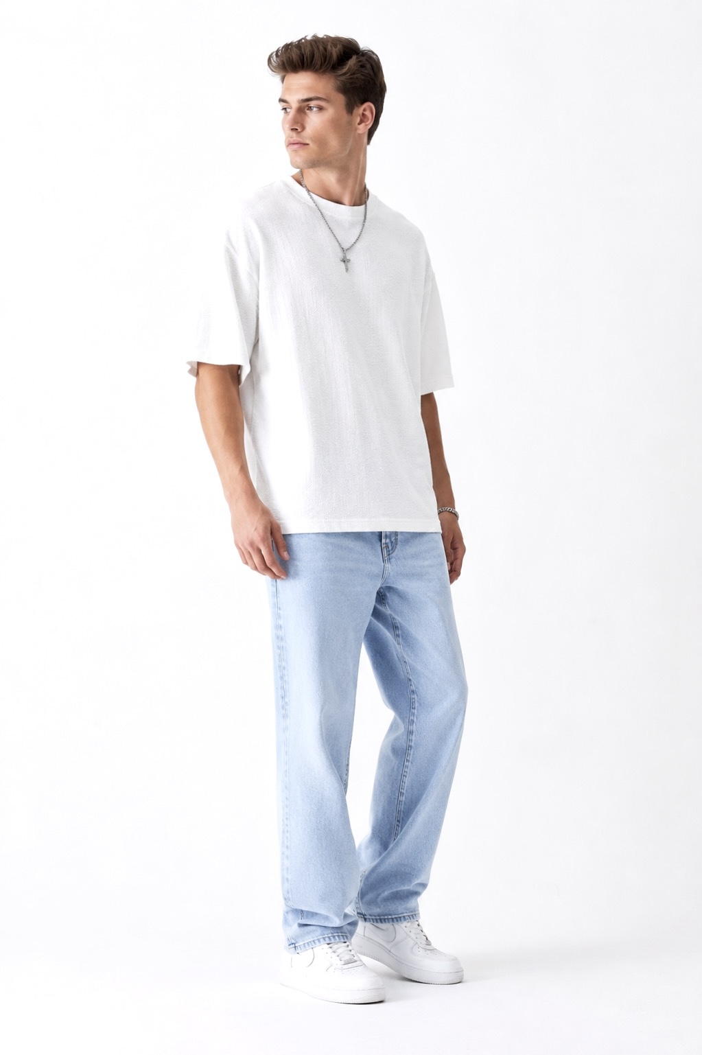 شلوار جین نیم بگ برند JACK&JONES 🇩🇰 آبی روشن