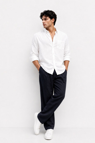 پیراهن لینن لخت برند اچ اند ام 🇸🇪H&M سفید