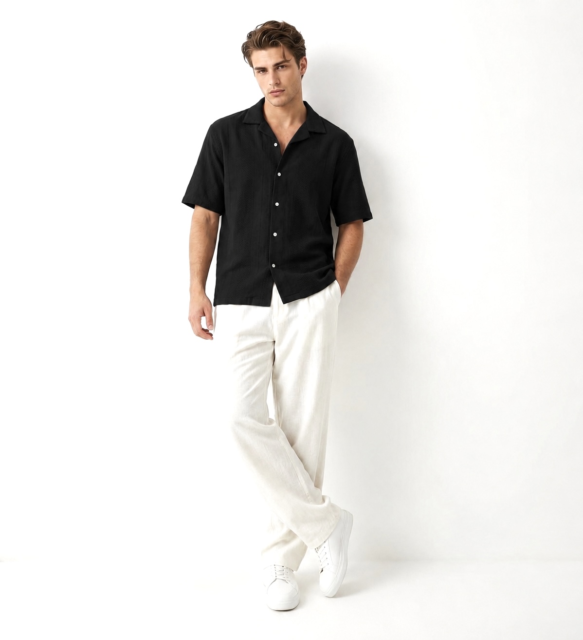 پیراهن حصیری مشکی و سفید زارا ZARA 🇪🇸