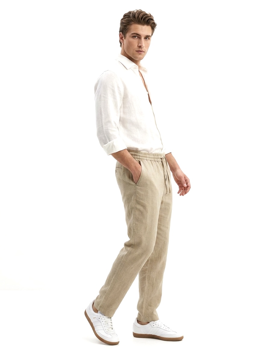 شلوار لینن سلیو بژ روشن CELIO 🇫🇷