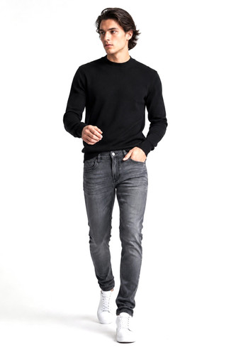 شلوار جین برند جک اند جونز ذغالی روشن JACK&JONES_10 🇩🇰