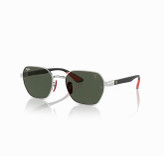 عینک ریبن فراری مشکی نقرهای عدسی سبز مدل RayBan RB3794-M 🇮🇹