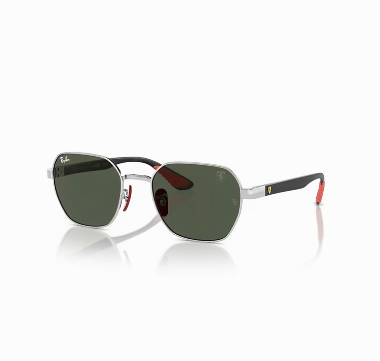 عینک ریبن فراری مشکی نقرهای عدسی سبز مدل RayBan RB3794-M 🇮🇹