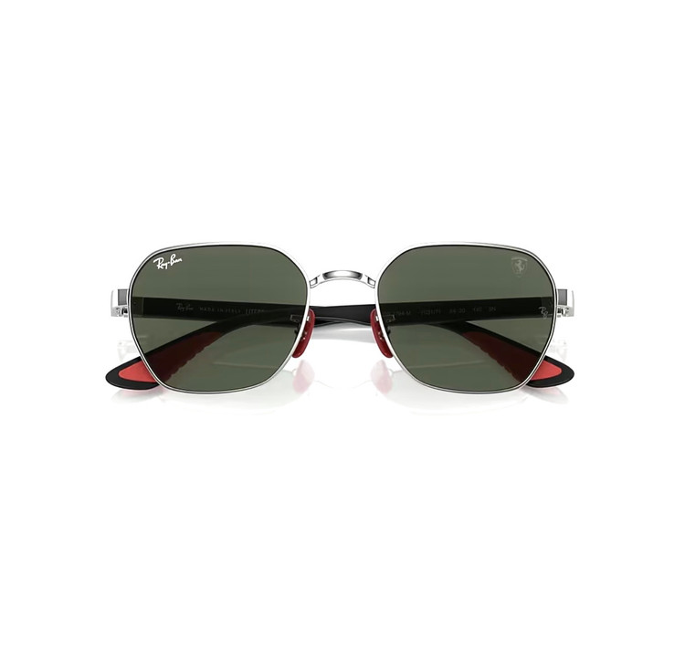عینک ریبن فراری مشکی نقرهای عدسی سبز مدل RayBan RB3794-M 🇮🇹