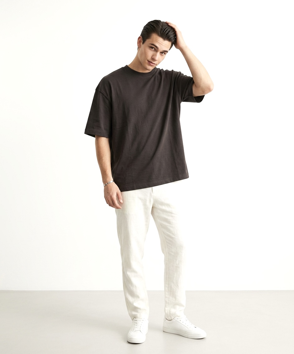 تیشرت برند اچ اند ام قهوه‌ای سوخته H&M_17 🇸🇪