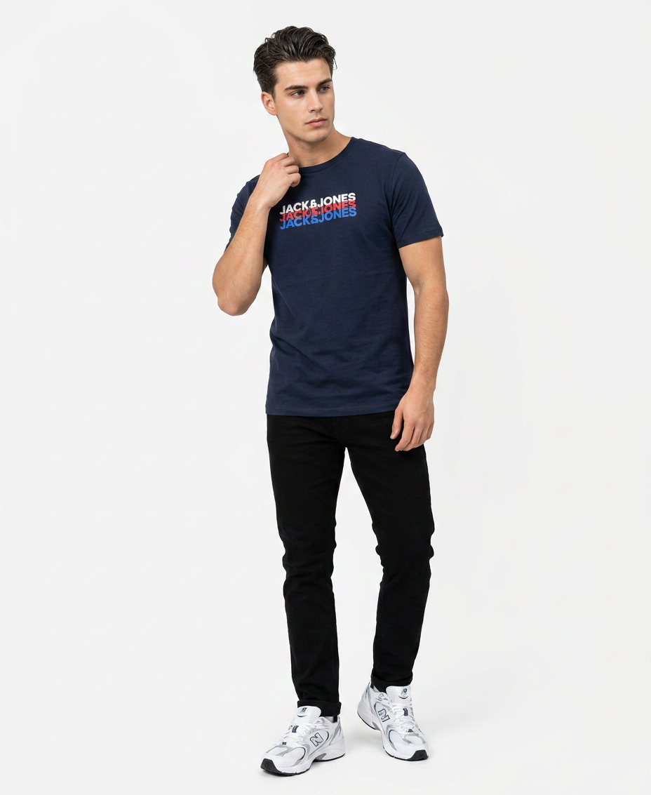 تیشرت برند JACK&JONES 🇩🇰 سرمه‌ای