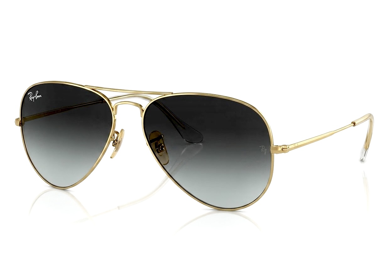 عینک آفتابی اسپرت خلبانی ریبن مدل RayBan RB3025 Aviator طلایی عدسی مشکی هایلایت