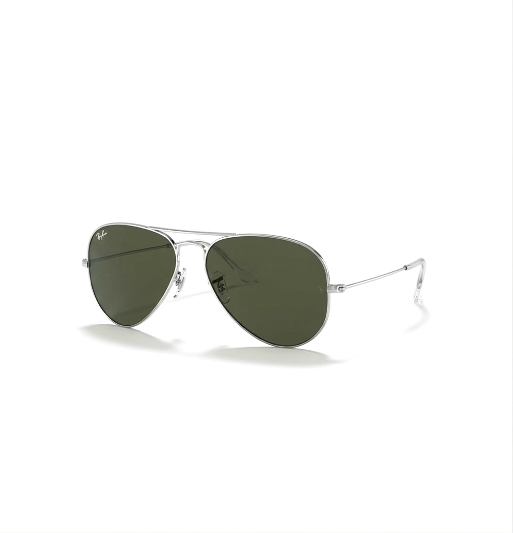 عینک آفتابی اسپرت خلبانی ریبن مدل RayBan RB3025 Aviator نقره‌ای عدسی سبز تیره