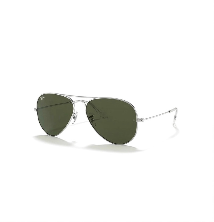 عینک آفتابی اسپرت خلبانی ریبن مدل RayBan RB3025 Aviator نقرهای عدسی سبز تیره