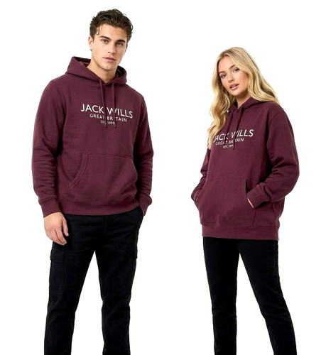 هودی گرم بالا JACK WILLS 🇺🇸 زرشکی
