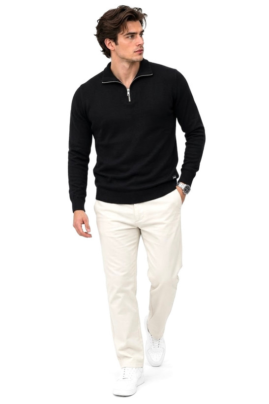 نیم زیپ ریز بافت JACK&JONES 🇩🇰 مشکی