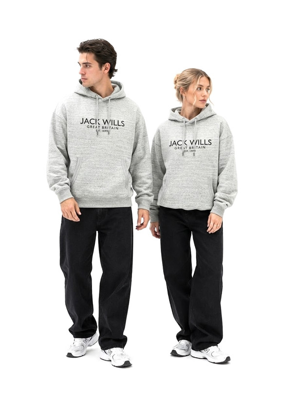 هودی گرم بالا زنانه مردانه JACK WILLS 🇺🇸 طوسی روشن